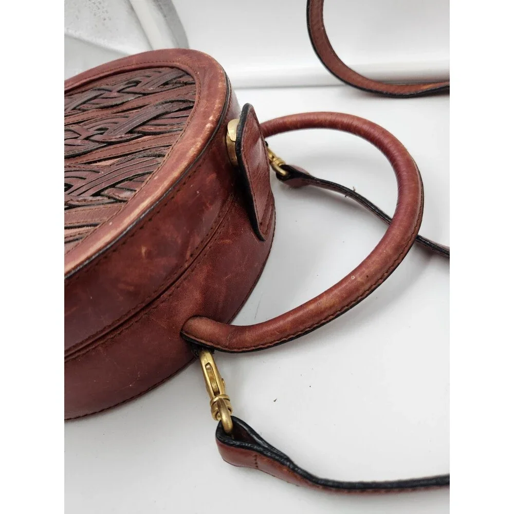80s 90s ETIENNE AIGNER Leather Handbag Top Handle Satchel Crossbody Canteen Bag